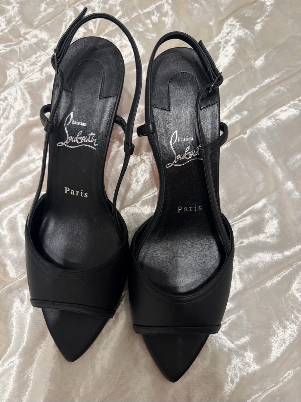 Christian Louboutin Black Slingback Pointed-Toe Heels never worn!!! - Picture 3 of 5